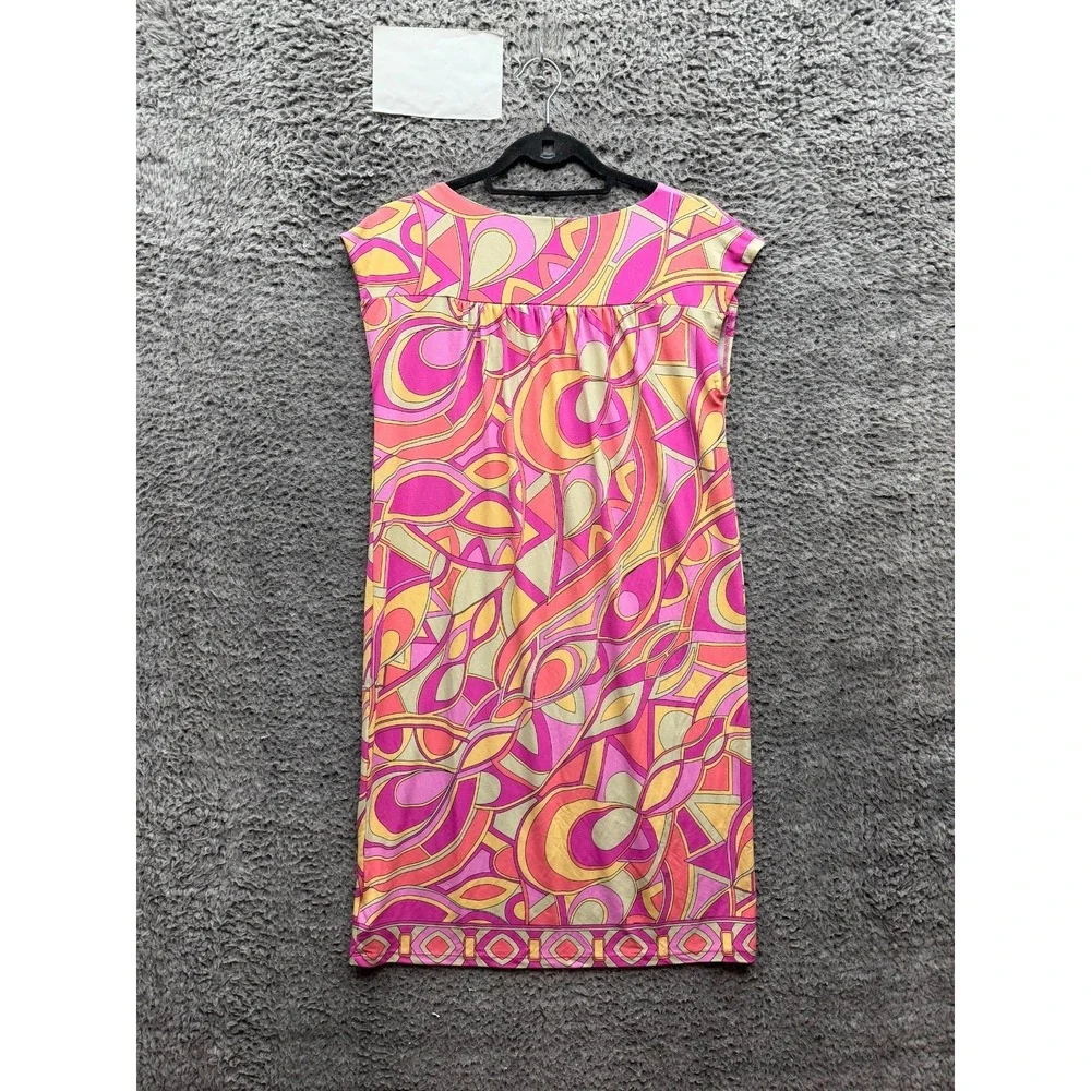 Michael Kors Abstract Print Jersey Cap Sleeve Shift Dress Multicolor Size S
